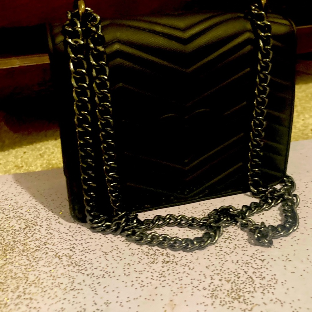 Black leather crossbody